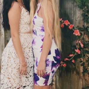 Floral dress purple/white